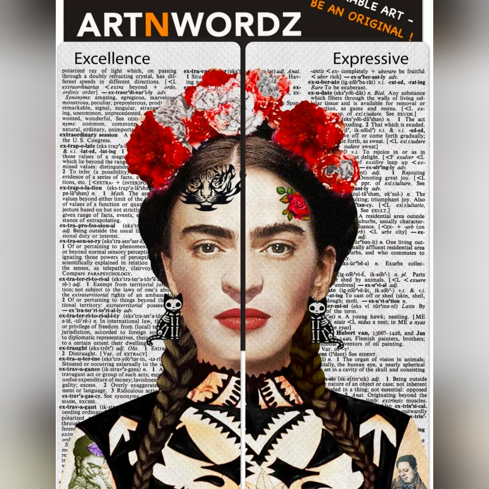 NWT Frida Tattoo Literature Print Socks